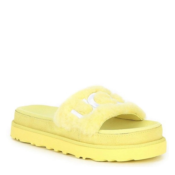 UGG🍁Laton Fur Logo Slippers women’s 9 - Picture 3 of 13